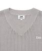 Lee V-Neck Scalloped Knit Vest Light Gray