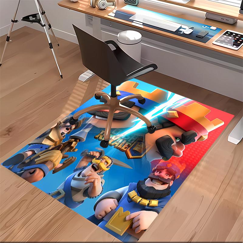 1pc Clash Royale Print Area Rug - Soft, Washable Non-Slip Indoor Mat for Office Chairs, Living Room, Home Office Decorative Rug