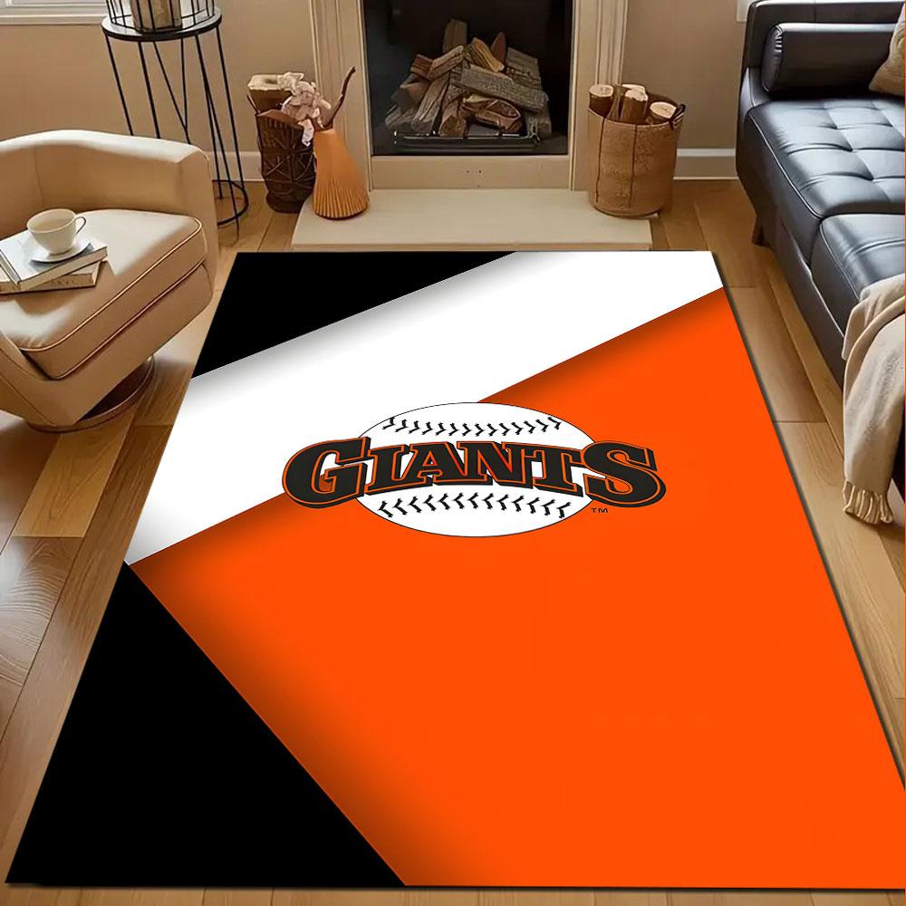 "Giants Logo with Baseball Design" Patterned Carpet, Non Slip Mat Suitable for Living Room and Bedroom Sofas