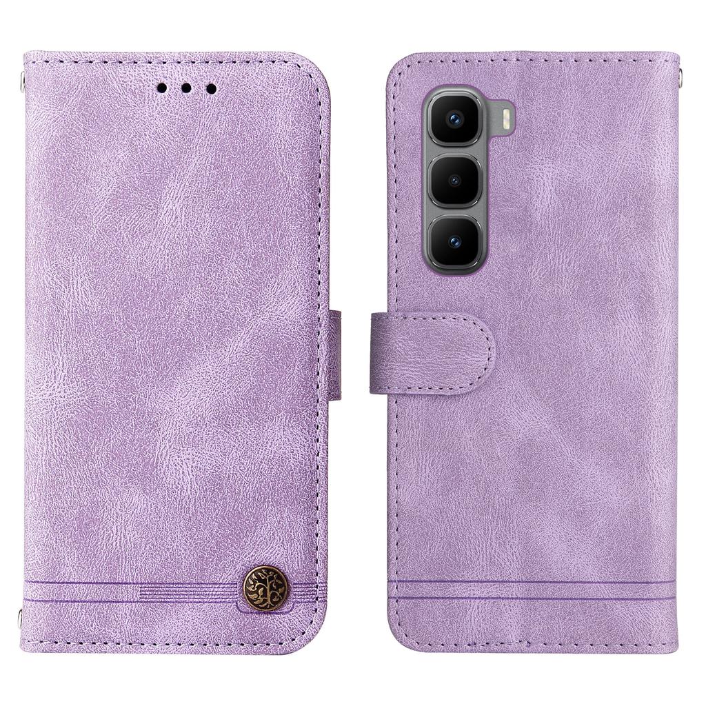 For Infinix Hot 60 Pro+ 4G Leather Wallet Cases Skin Touch Phone Cover Stand with Strap