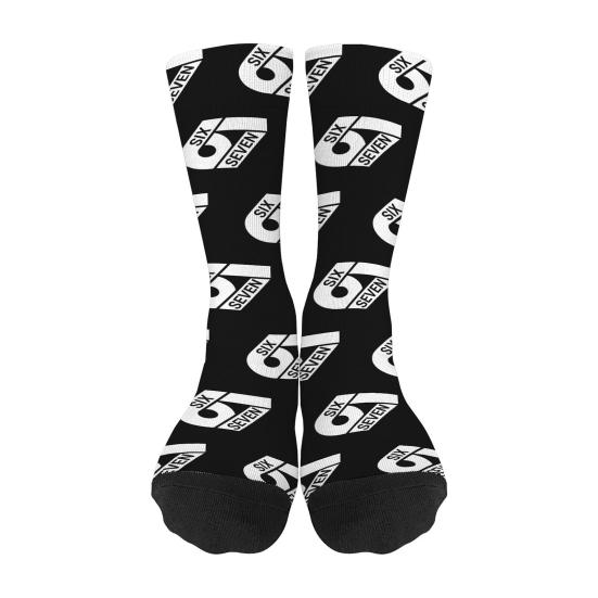 Yousheng Funny 67 Crew Socks Six Seven Ice Cream Drips Socks 6 7 Meme Casual Socks for Women Men Street Wear Workout