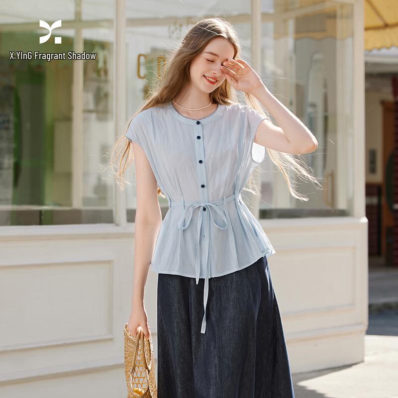 Women s Flutter Sleeve Drawstring Waist Blouse XL