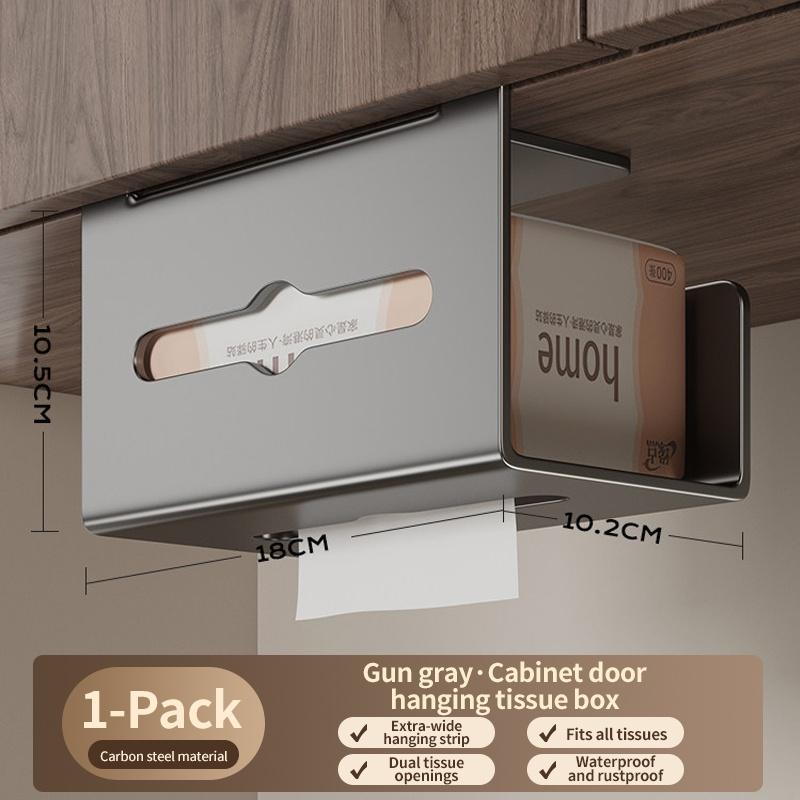 Over Cabinet Door Hanging Tissue Box Kitchen Paper Napkin Dispenser Space Saving No‑Drill Design Household Storage Organizer For