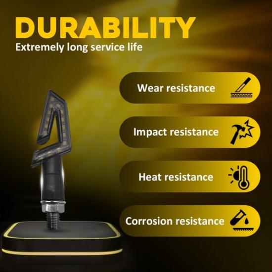 Amber 4PCS LED Mini Motorcycle LED Turn Light Signal Indicator 12V Blinker 10MM