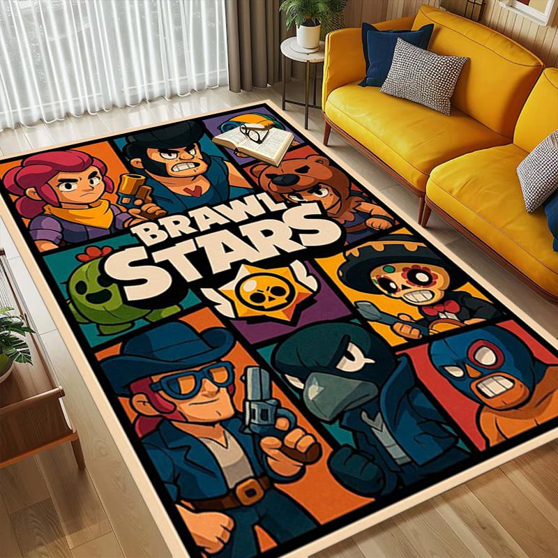 Brawl Stars Living Room Nonslip Area Rug Soft Carpet For Bedroom Game Playroom Sofa Office Home Decor Doormat Christmas Gift C922383