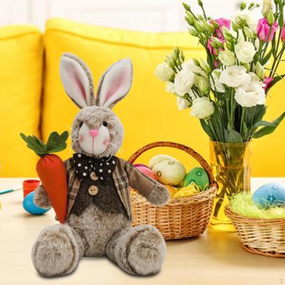 Easter Bunny Decorations Stuffed Animal Rabbit Statue for Table Garden Office