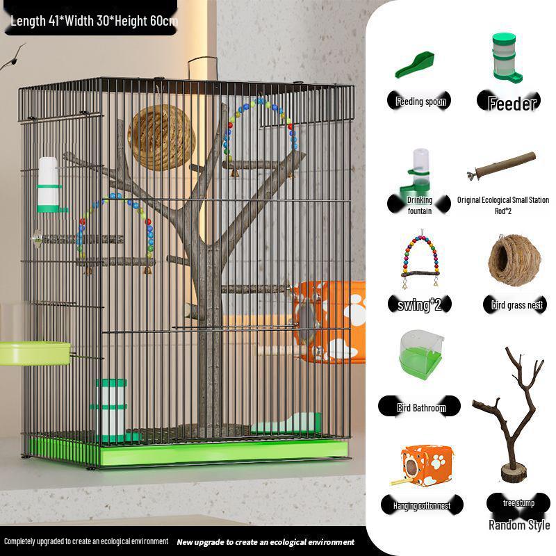 

Розкішна надвелика клітка-вілла для папуг, хвилястих папужок, какариків, нерозлучників, зябликів та майни