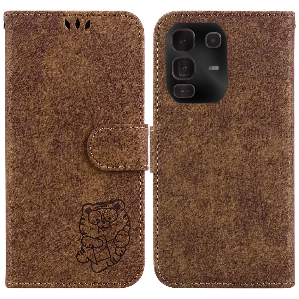 For Infinix Note 50 Pro+ 5G Wallet Case Tiger Imprint Leather Shockproof Phone Cover with Wrist Strap