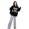 Korean Style Soft Knit Sweater for Women - Autumn Winter Loose Fit, Letter Design, Petite Slimming Top