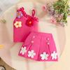 2026 Summer Cross-border Sweet 0-3 Year Old Girls Sleeveless Shoulder Strap Flower Pit Strip Top + Shorts Set