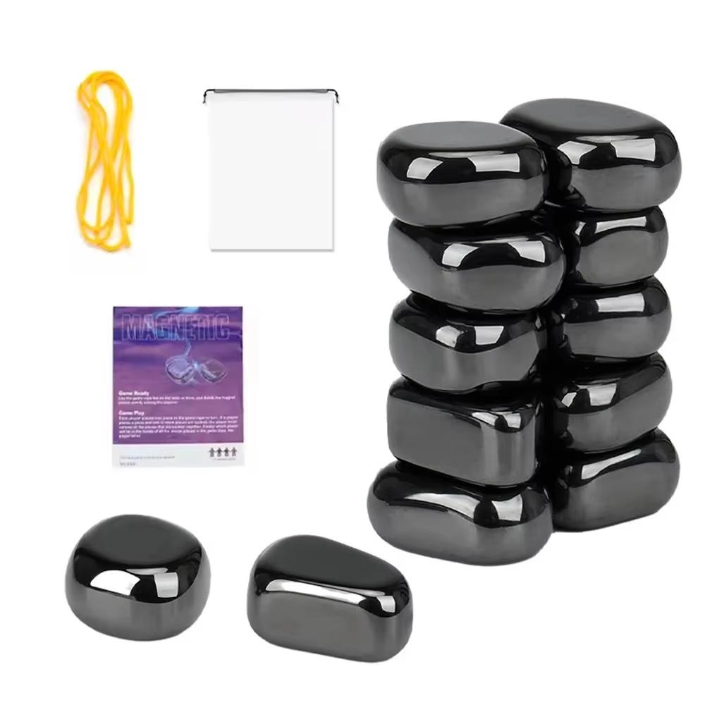 DIY Photo Wall Irregular Black Lodestone Family Magnet Pushpin Multi Functional Match Color Rope Fridge Magnetic Stone Set