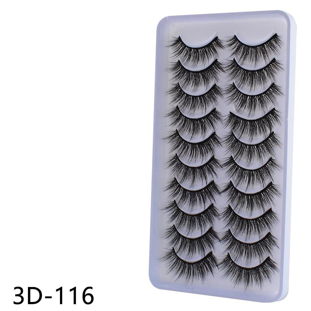 10Pairs 3d Lashes Mink False Eyelashes Eye Fake Lash Eyelash Extension Natural Set Wispy Lashes Supplies Tools Beauty Fluffy