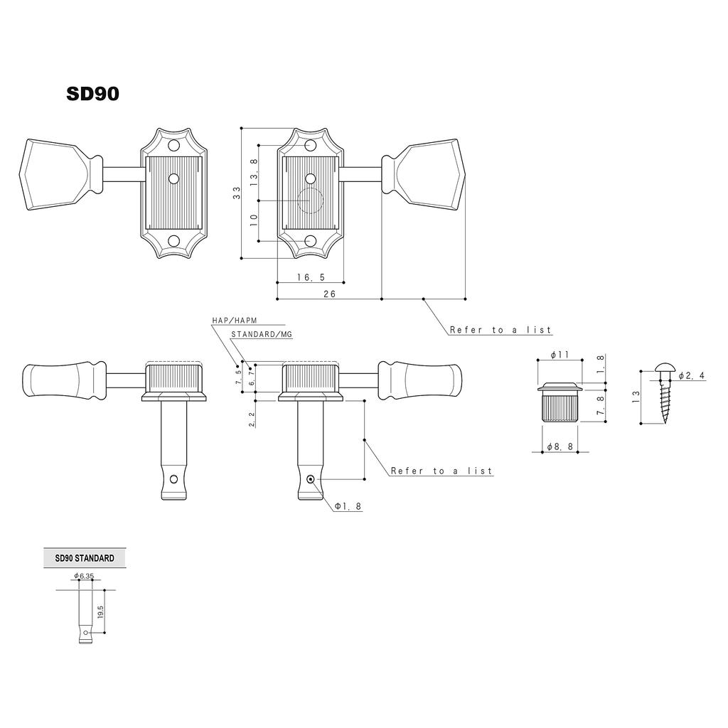 GOTOH N Guitar Tuners SD90-SL 33