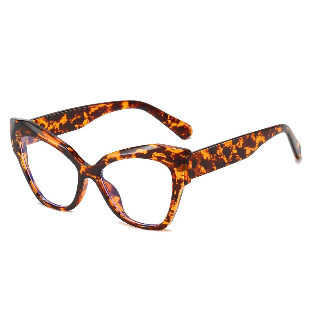 New cat eye glasses frame women's trend contrasting color glasses frame personalized ins color-changing anti-blue light glasses