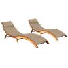 Day and Night - Day and Night Loungers with Cushions 2 Units Solid Acacia Wood