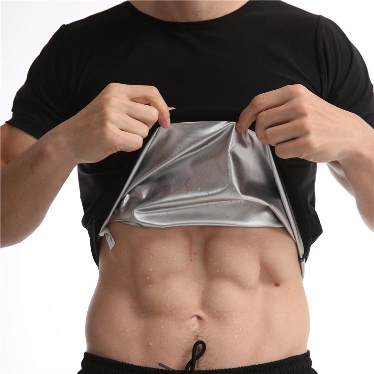 Men's Short Sleeve Sweat-Inducing Fitness Suit Corset: Plus Size Waist Trainer and Body Shaper