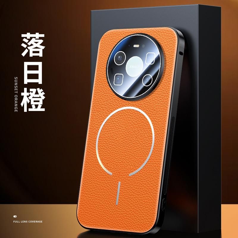 Applicable To Huawei Mate80Promax Lychee Leather Pattern Mobile Phone Case Nova16Pro Magnetic Pura90 Lens Film