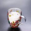 Dried Flower Double-layer Glass High-value Souvenir Glass High Borosilicate Glass Petal Coffee Cup Simple Design and Creative