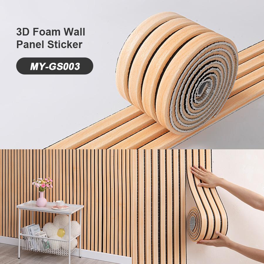 1Roll SXP Foam Wall Sticker 3D Wall Panel 11mm Thick Self Adhesive Skirting Board Wainscoting Suitable for All Indoor Spaces