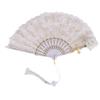 Ladies Lace Hand Fan Black White Cloth Folding Fans With Tassels Ancient-Style Dance Folding Hand Fan For Wedding Party Favor
