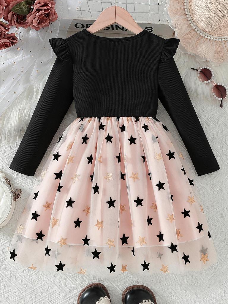 Kids Star Star Fluffy Tutu Dress Ultra Soft Breathable Party Outfit for Little Girls
