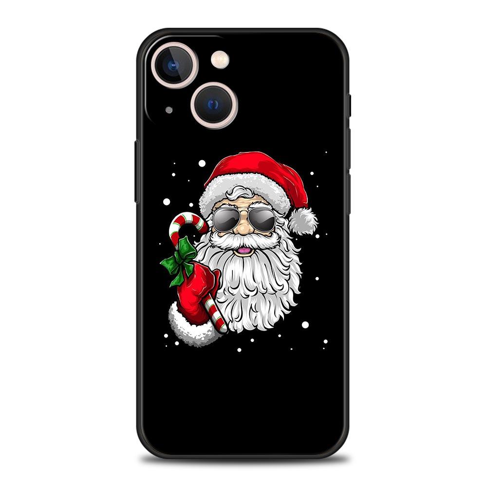 Christmas New Year Phone Phone Case For iPhone Apple 15 14 13 12 11 Pro Max Mini 7 8 Plus XR XS X SE 2020 Black Silicone Cover
