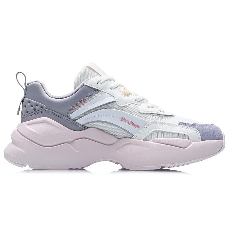 Li Ning Candle Dragon Casual Shoes Women's Low Top White/Purple AGCR086-3