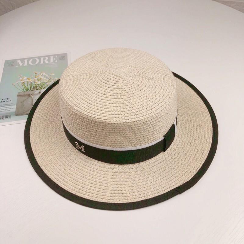 

Female Summer Outing Beach Hat Beach Sun Shading and Sun Protection Sun Grass Hat Flat Top Hat бежевий