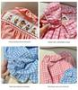 Princess Cartoon Embroidered Plaid Dress with Lotus Leaf Collar for Girls - Autumn 2026 Collection