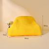Versatile Solid Color Women Beach Clutch Bag Large Capacity Soft Elastic Crochet Handbag Hollow Out Dumpling Purse Summer Season
