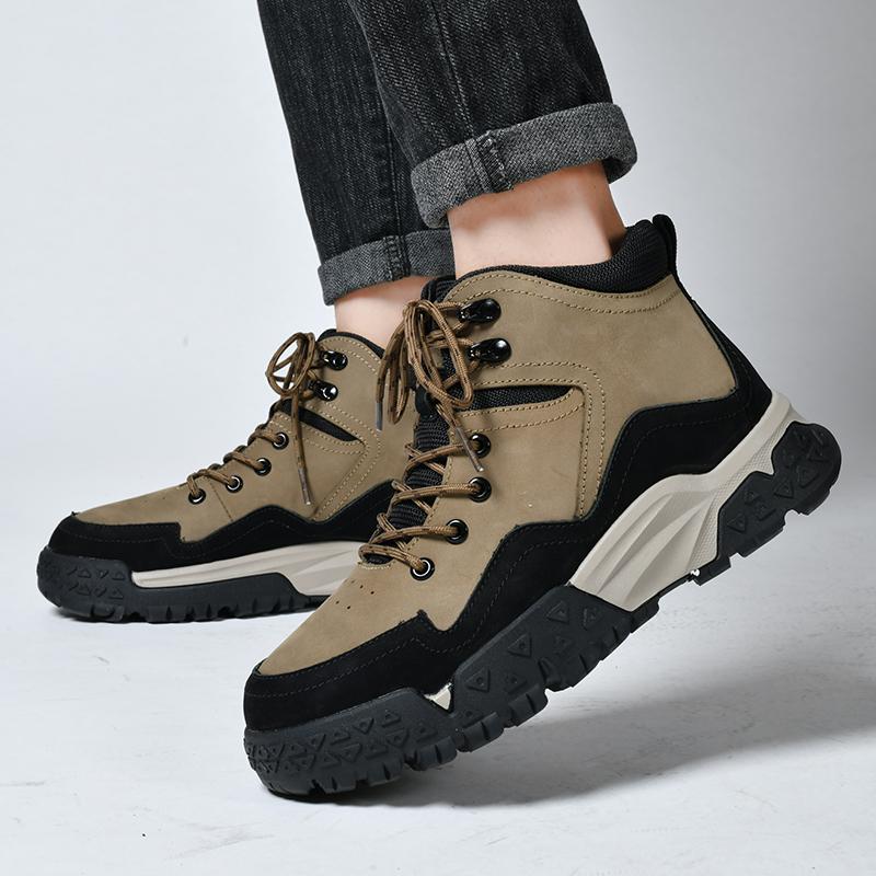 Fashion Men's Leather Sneakers High-top Casual Shoes