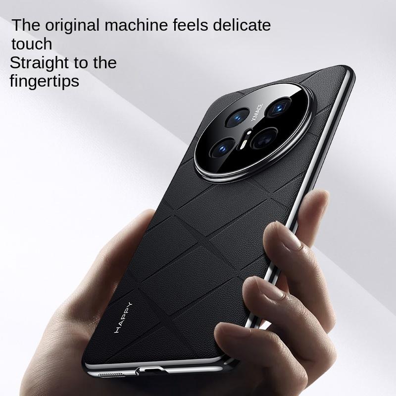 Custodia per Telefono Huawei Mate 70 RS 70 Pro 70 in Pelle Testurizzata con Lente Integrata Anti-Graffio e Anti-Impronte