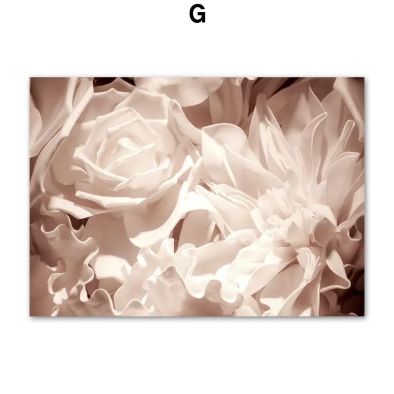 

Современный минималистский настенный рисунок с розовыми листьями, цветущими розами, HD-печать на холсте, постер для декора гостиной и спальни 21cm×30cm NoFrame