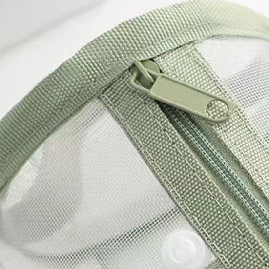 Pencil Case Large Capacity Transparent Mesh Pencil Bag Multifunctional Student Stationery Storage Organizer Cosmetic Bag for School Office Travel