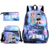 Large Capacity Schoolbag with Shoulder Strap; Student Three-piece Pencil Case Set