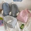 Chic Houndstooth Backpack For Women Korean Style High School College Girl Casual Trendy Bag