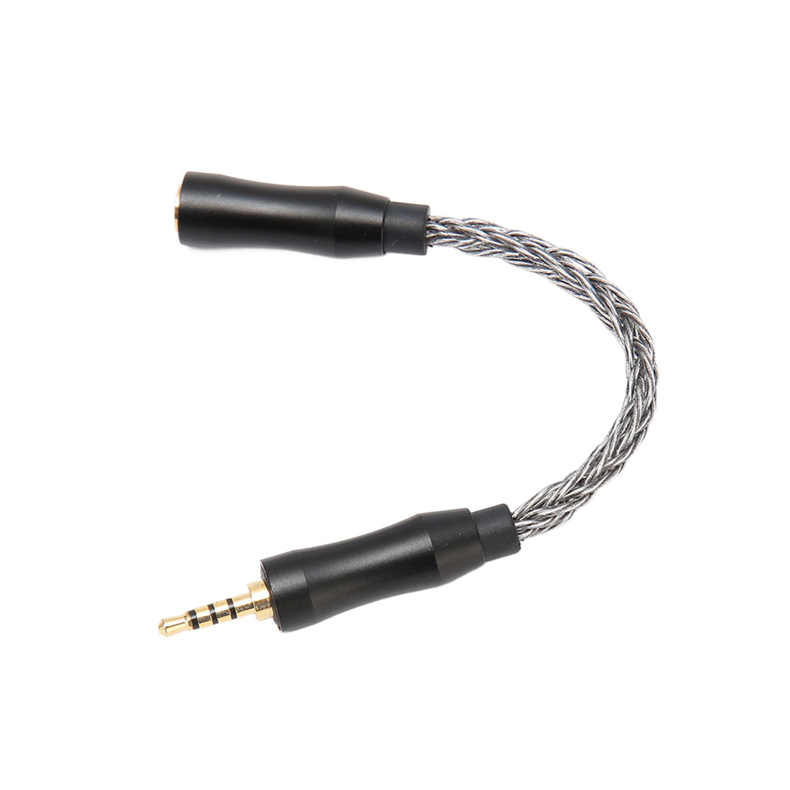 

Звуковой кабель 3,5 мм - 2,5 мм, гнездо - гнездо, монокристаллический медный сердечник, 8 жил, звук без потерь холодный серый