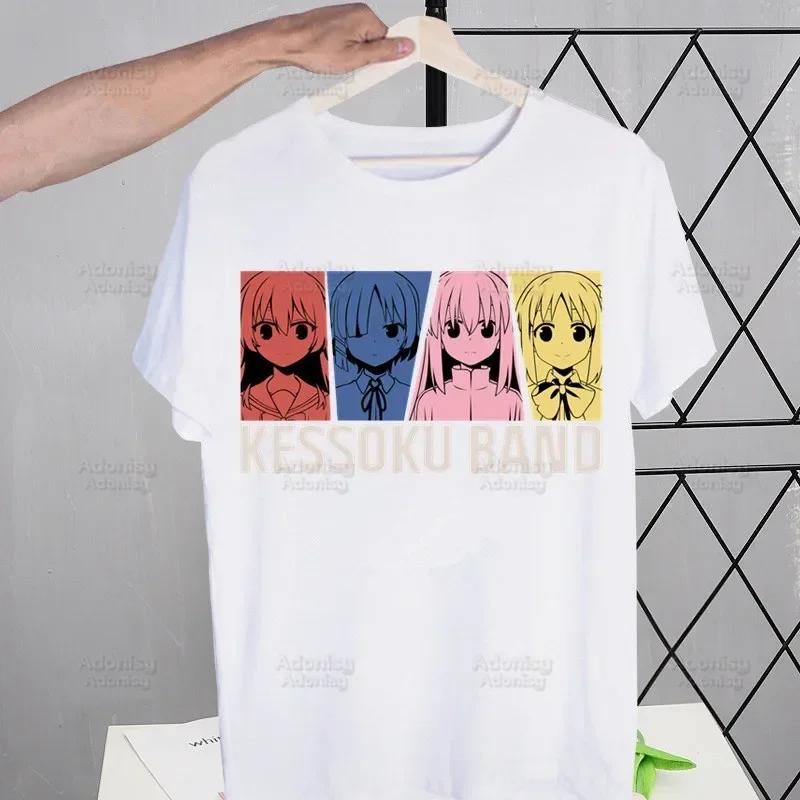 Bocchi The Rock T-shirts Summer Men/Women Hip Hop Funny Print Kessoku Band Tshirt Hitori Gotou T Shirts Short Sleeve Tops