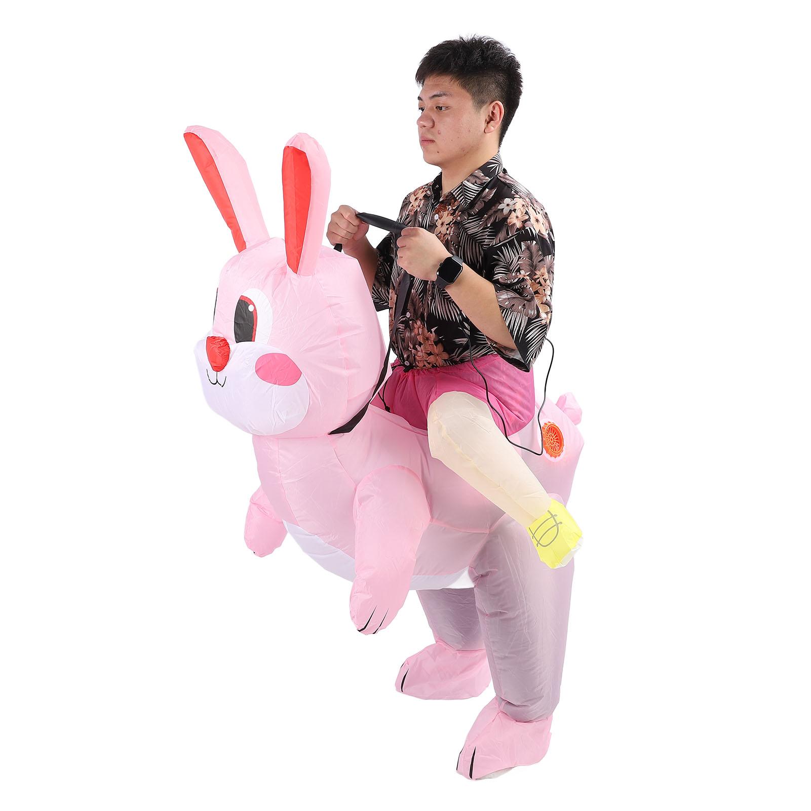 

Надувной костюм кролика с вентилятором Розовый Во весь рост Размер M Надувной костюм кролика для 120150см