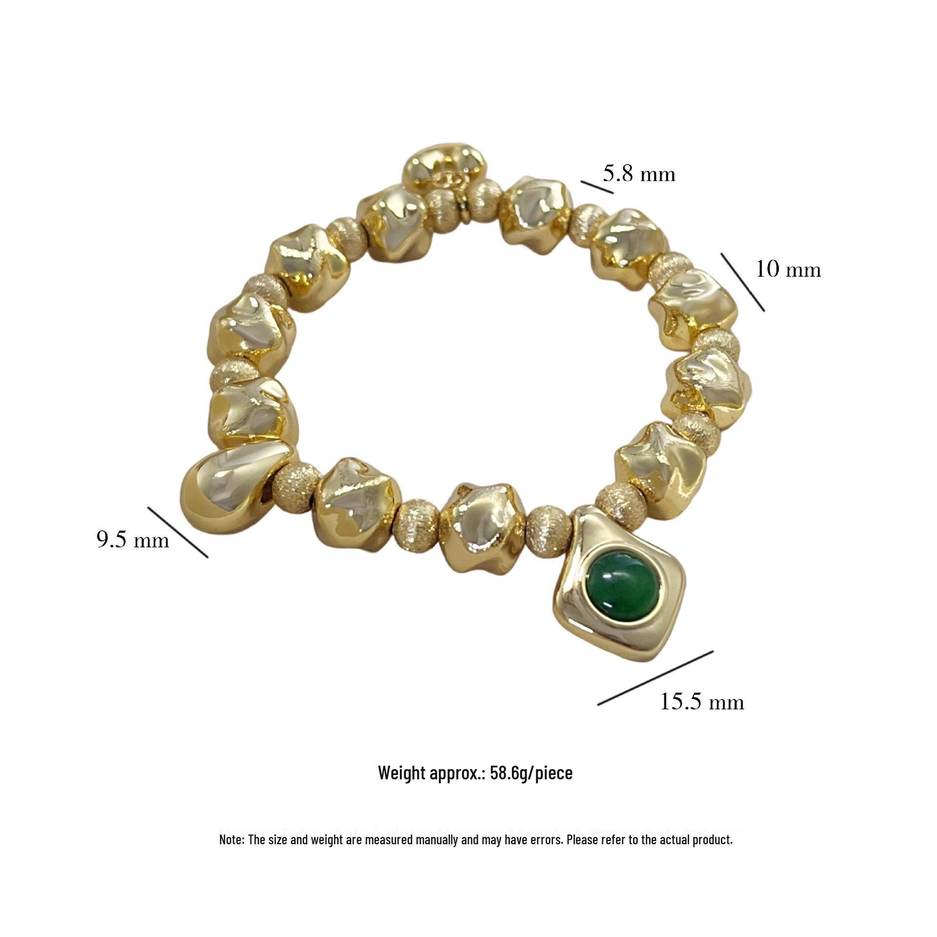 

Women s Luxury Jade Bracelet - Irregular Geometric Beads, Versatile Heart-Shaped Design