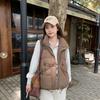 Autumn and winter new large size vest sleeveless women's versatile outer wear solid color literary and casual lapel down cotton vest