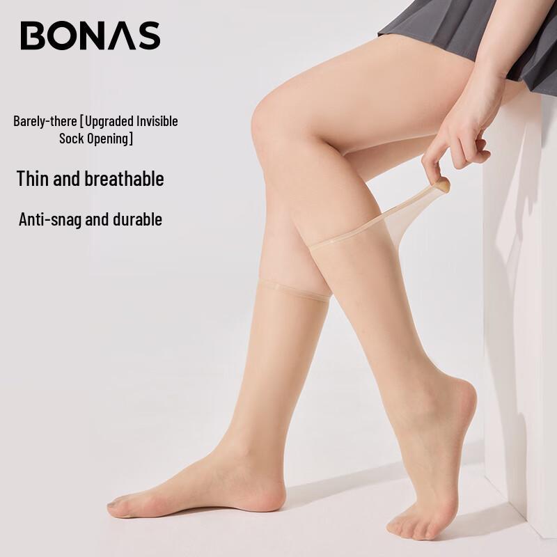 Bonas Women's Ultra-Thin Sheer Over-the-Knee & Mid-Calf Stockings