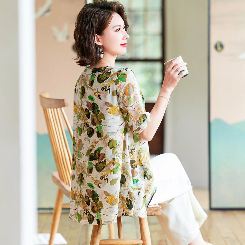 Women s Summer Chiffon Short-Sleeve Top XL