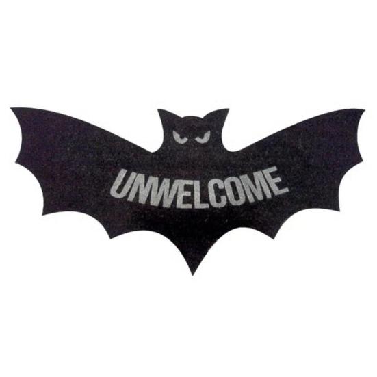 Halloween Floor Mat Gothic Ghost Skull Door Mat Spooky Unwelcome Bat Doormat for Front Door Entrance Kitchen Decoration