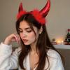 Teufelschwanz Kostüm mit Teufel Stirnband Fliege Halloween Teufel Cosplay Zubehör für Damen Teenager Maskenball Cosplay Party