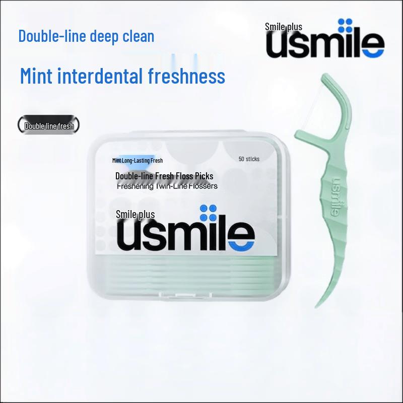 USMLIE Double Thread Seahorse Dental Floss Picks, 50 Count
