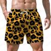 Herren Leopardenmuster Strandshorts 3D-Druck Lässige Partykleidung Badeshorts Harajuku Atmungsaktiver Badeanzug Homme Übergroße Kleidung