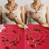 Gift Jewelry Christmas Set With Bell Botanical Motifs In Alloy For Celebrations