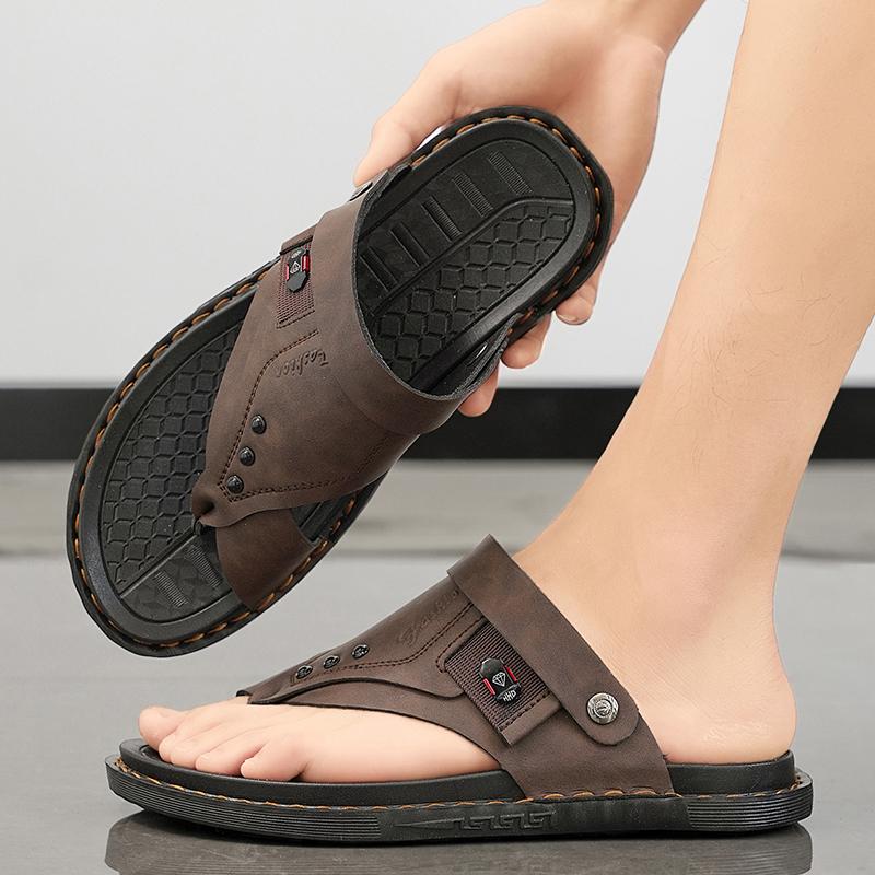 Fashion CYYTL Flip Flops Summer Mens Slippers Casual Shoes Beach Sandals Outdoor Slides Walking Comfort Leather Designer Fashion Luxury