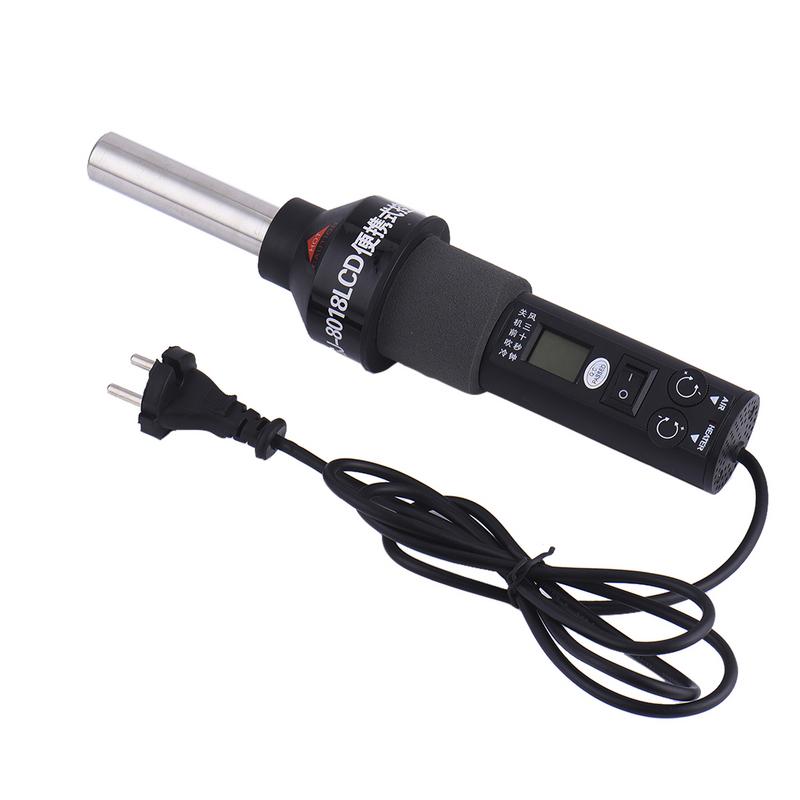 US EU Plug GJ-8019 Portable Hot Air Gun Solder Blower LCD Display Rework Station Adjustable Heat Device With Temperature Control